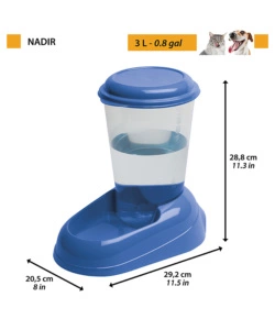 Distributore d'acqua per cani e gatti 3 lt - nadir bianco - ferplast